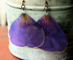 Purple Princess Flower Pressed Flower Petal Earrings By IMPRESSEDbyNature 