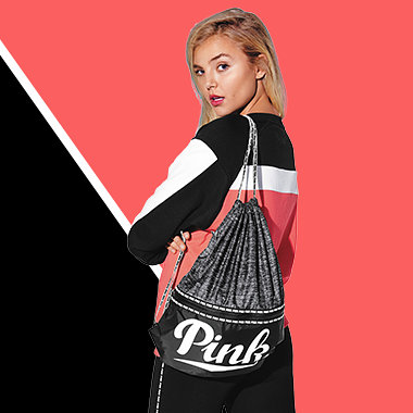 victoria's secret pink drawstring backpack