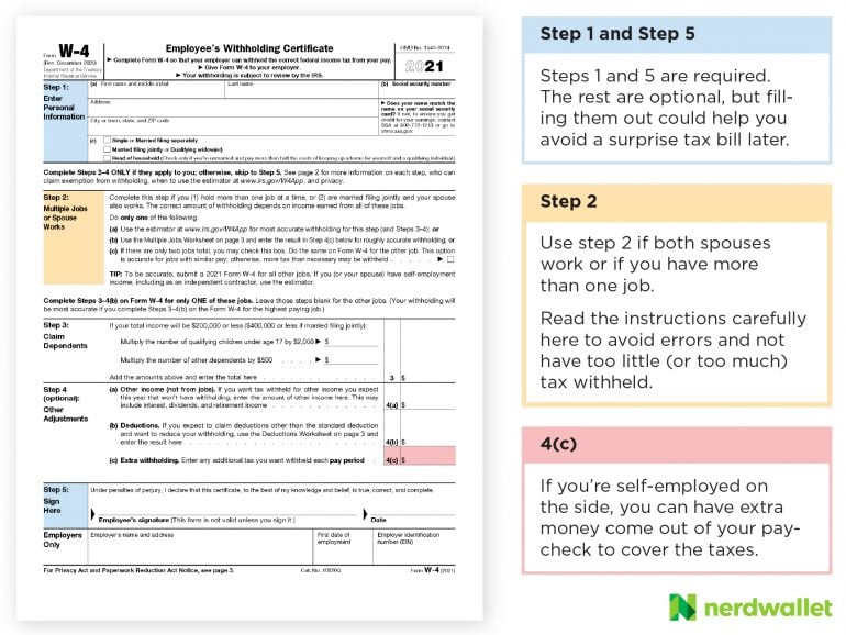 How To Fill Out Form W 4 2022 Withholding Guide Nerdwallet