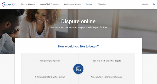 Experian credit report dispute