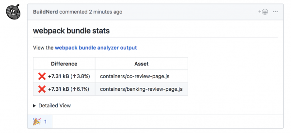 Performance feedback as a github comment