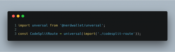 React universal import usage