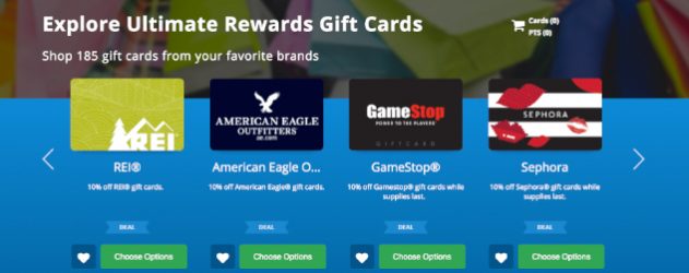 Chase Ultimate Rewards Gift Cards