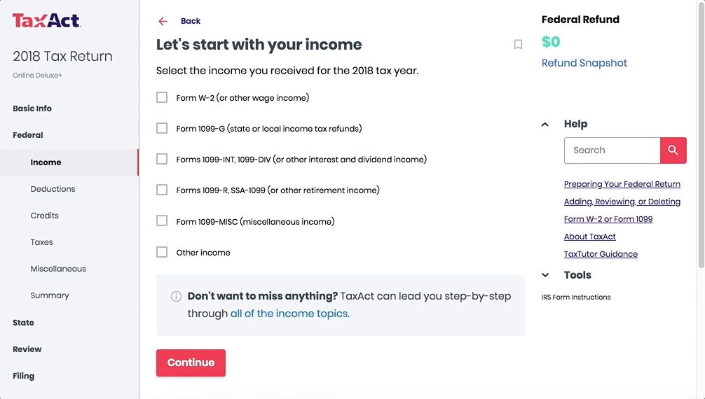 Turbo Tax Chart