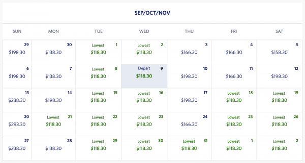 Flying Blue Delta Award Chart