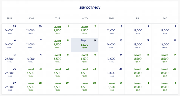 Delta Air Mileage Chart