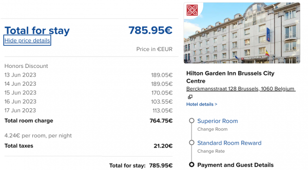 using hilton points brussels