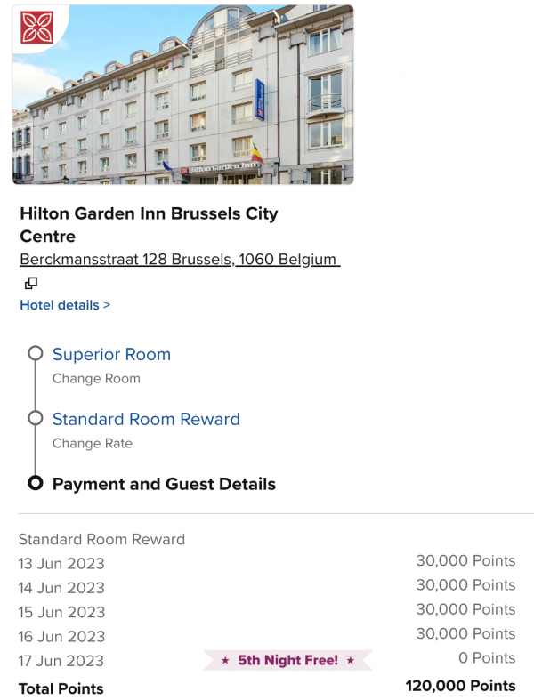 using hilton points brussels