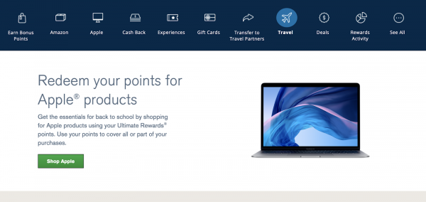 booking travel on chase ultimate rewards