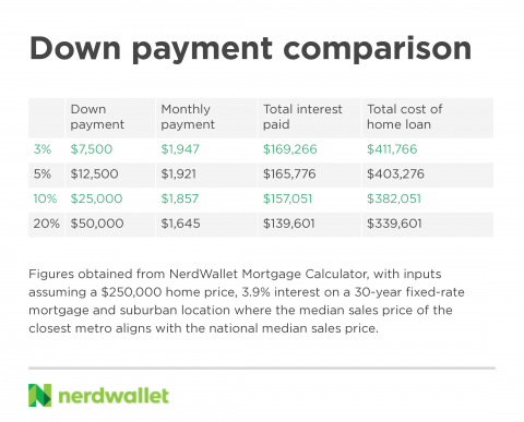 how much is 20 down payment