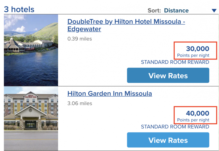 hilton travel points