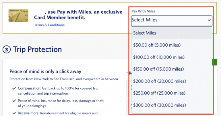 travel voucher or miles