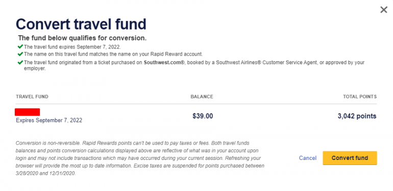 southwest covid travel fund extension