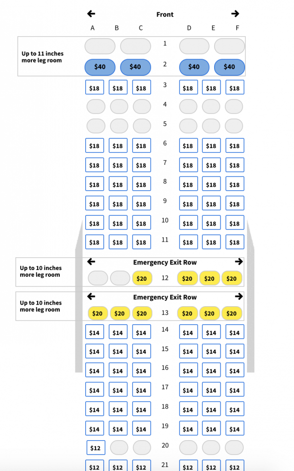 America Flight Seating Chart