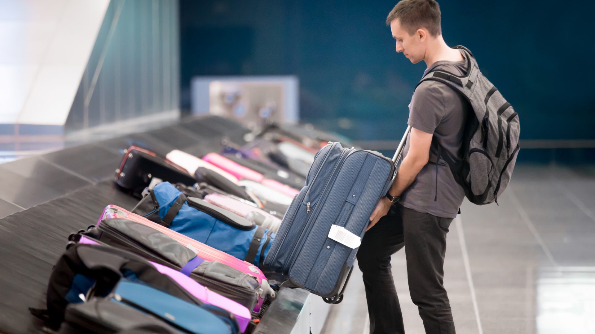 Premium Photo  Travel bag luggage at airport terminal