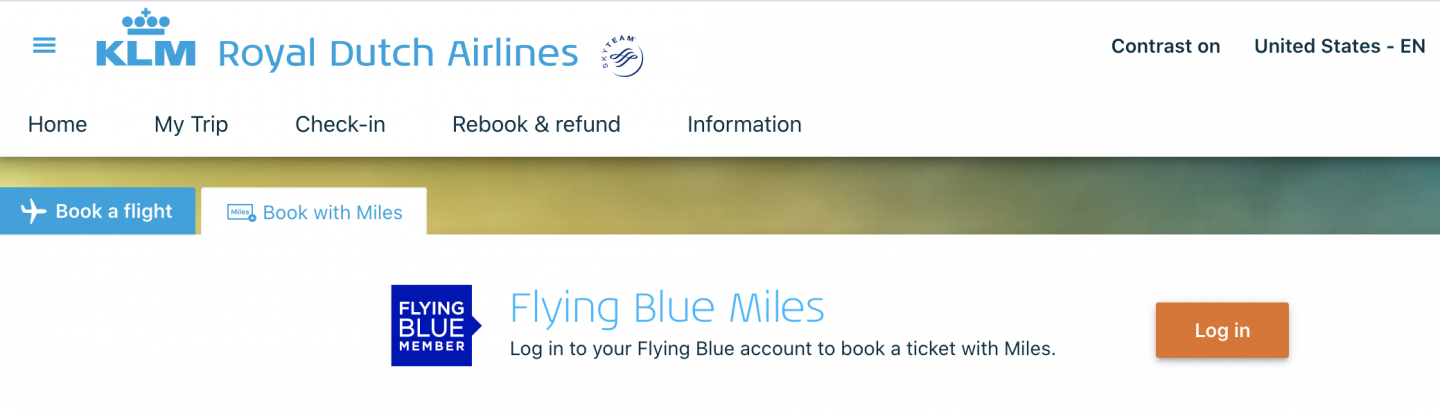 booking award flights on klm