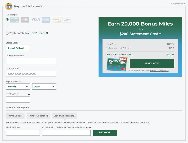 frontier travel credit expiration