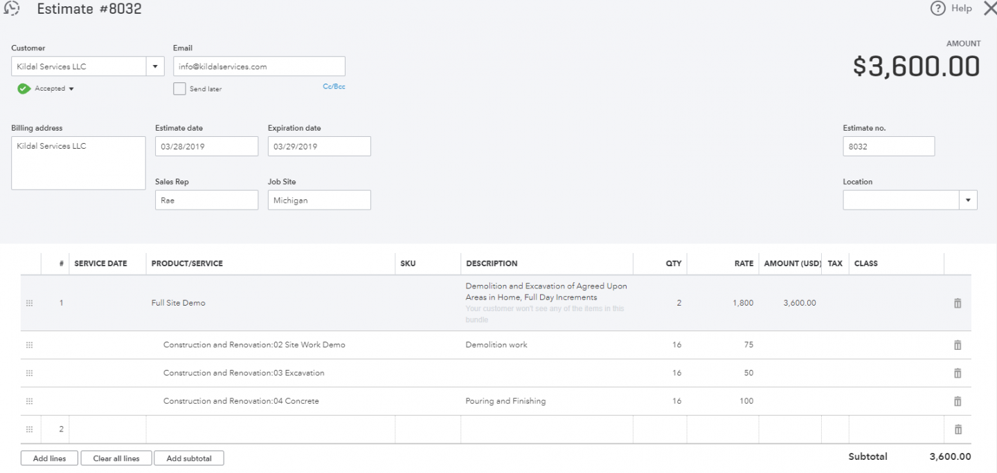 QuickBooks Progress Invoicing