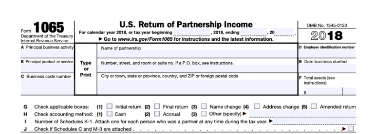 1065 tax retun example