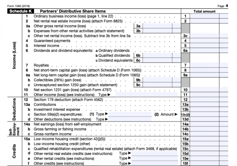 k1 1065 tax form