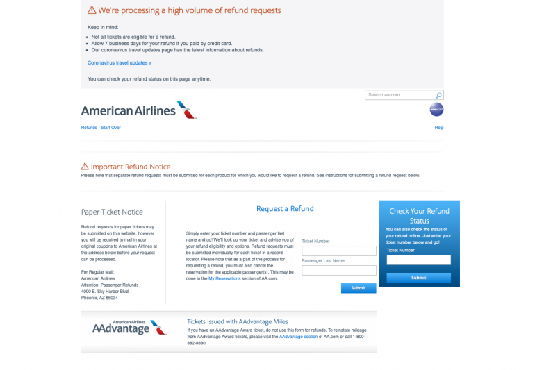 american airlines trip insurance vs refundable ticket