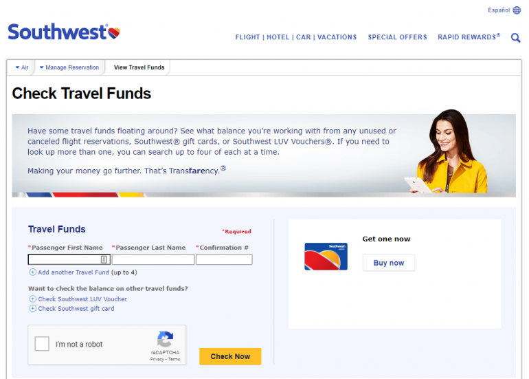 how to find southwest travel funds without confirmation number