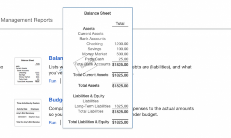 Balance sheet