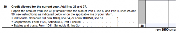 IRS Form 3800