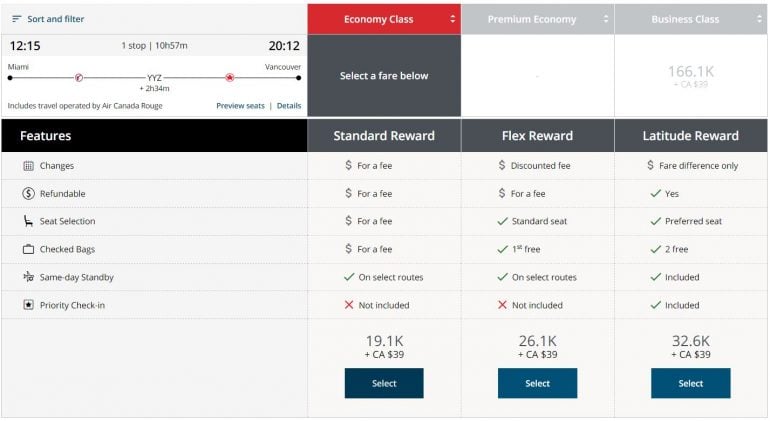 air canada zone assignment