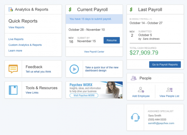 paychex flex dashboard