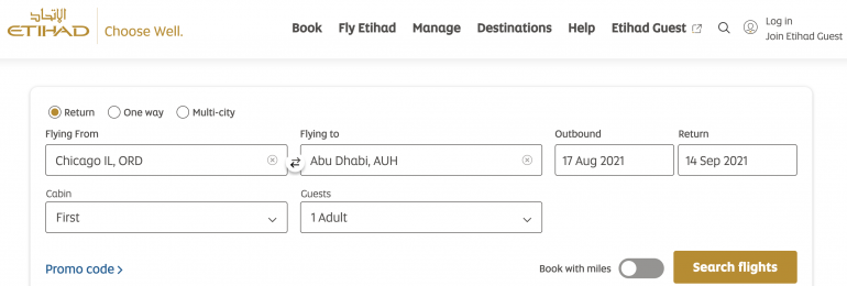 booking etihad first class