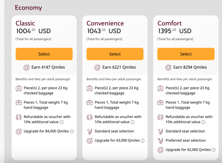 seat assignment qatar airways