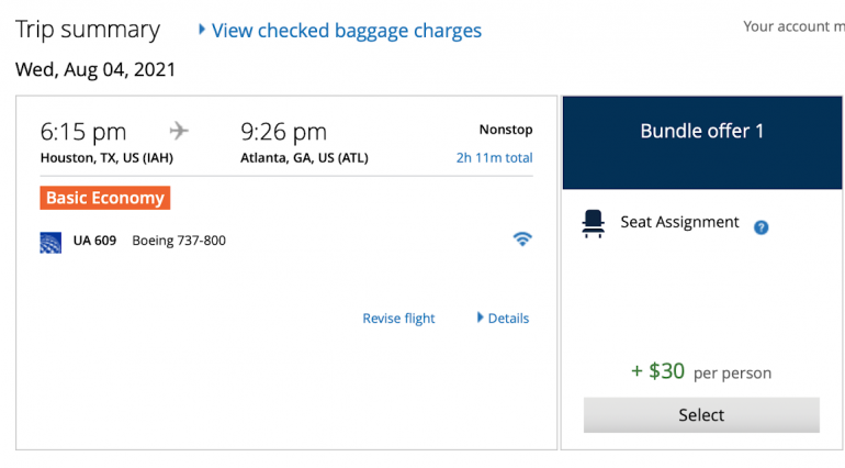 united airlines basic economy seat assignment