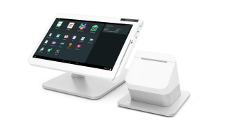 A Clover Station with a screen faces the reader with a chip reader beside it