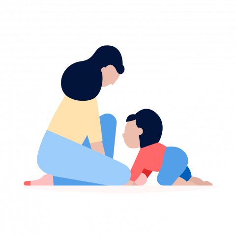 Life Insurance illustration of mother with young child
