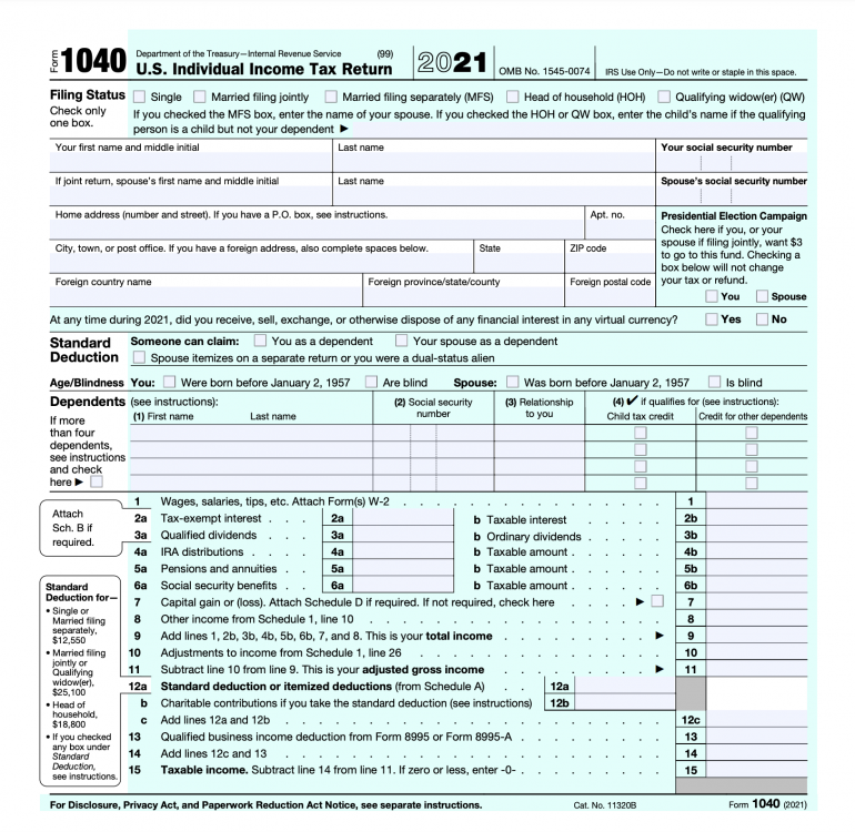 Irs 1040 Schedule 1 2022 Irs Form 1040: Individual Income Tax Return 2022 - Nerdwallet