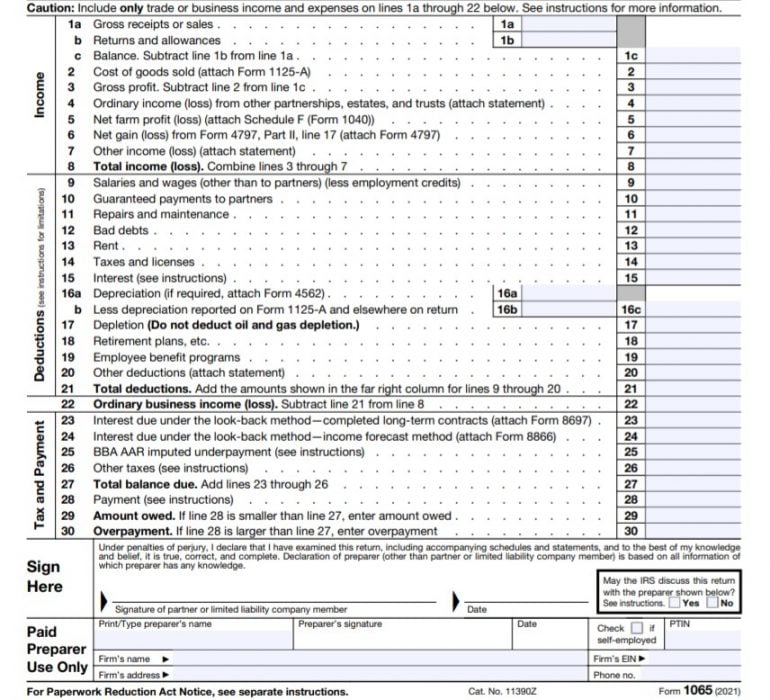 Form 1065, page 1