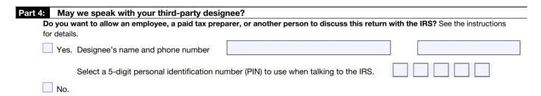 IRS Form 941, Part 4