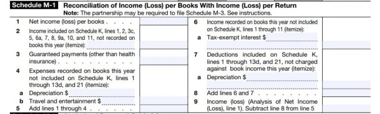 Form 1065, Schedule M-1