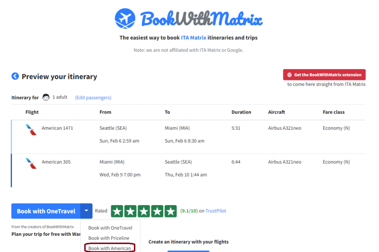 ita software travel matrix