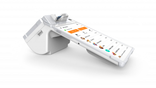 The Payanywhere Smart Flex credit card reader sits against a white background.