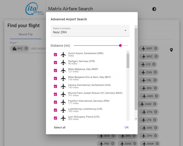 travel matrix