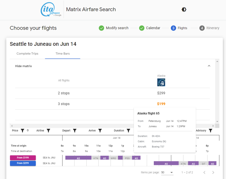 ita software travel matrix