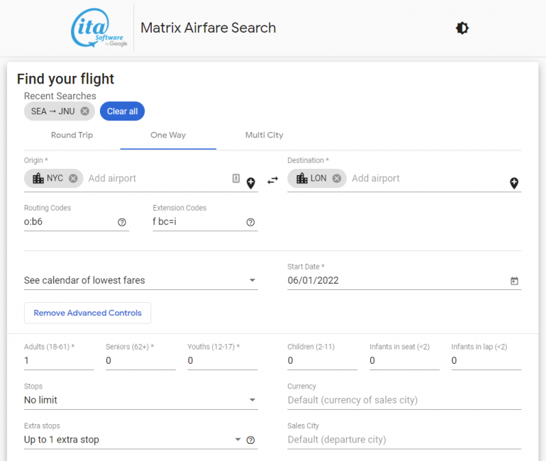 travel matrix