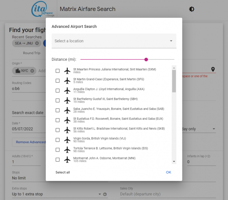 ita software travel matrix