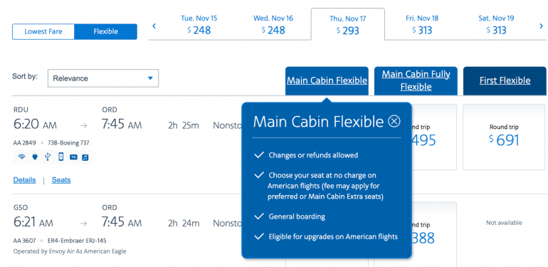 american airlines change my trip