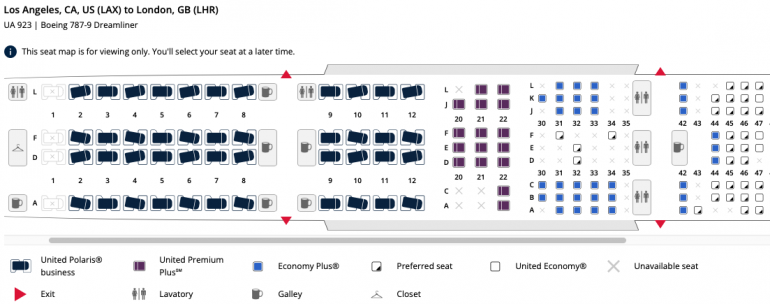 united airlines seat selection price