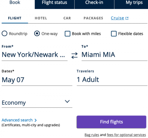 united travel credit