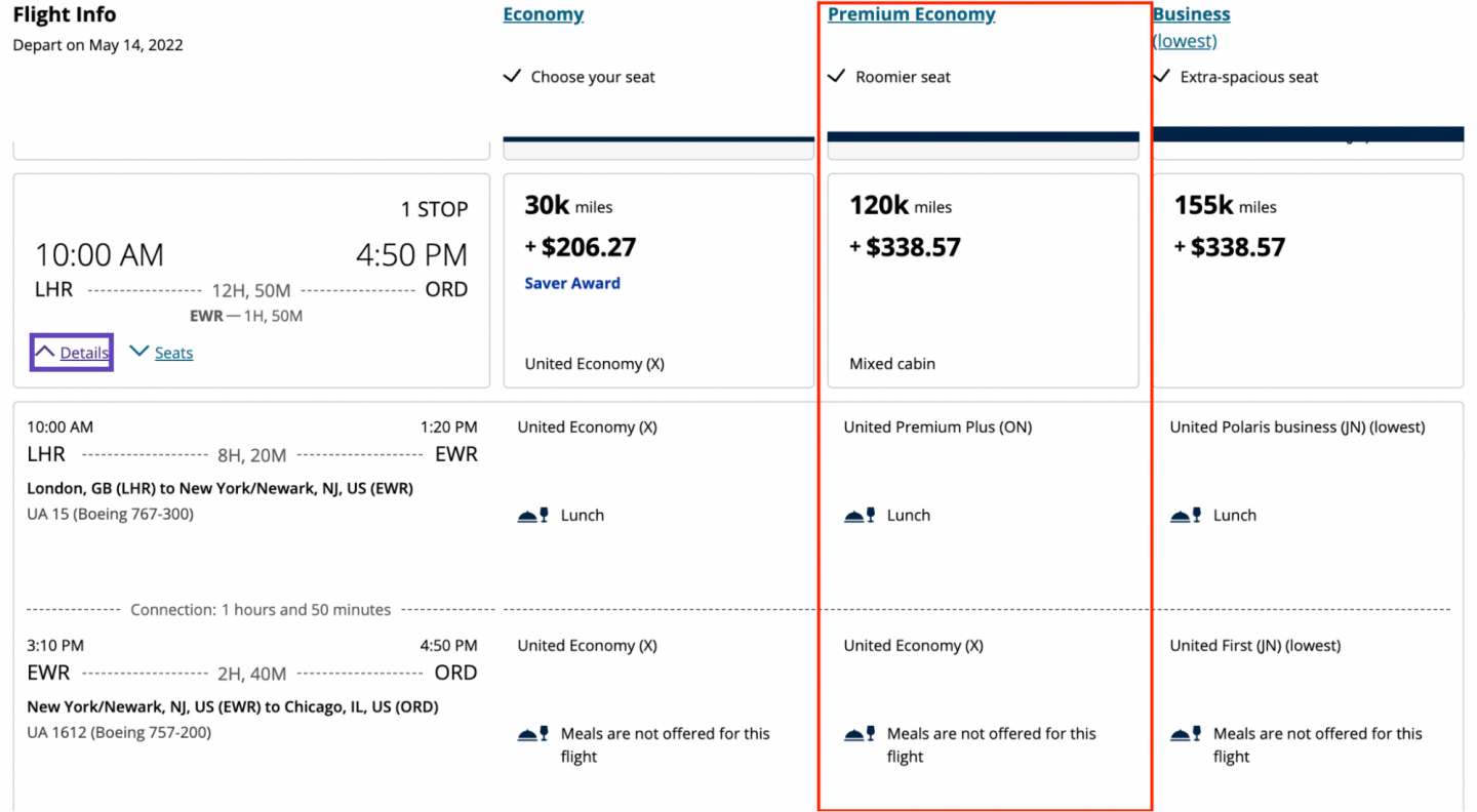 united airlines seat measurements