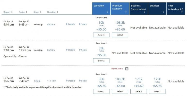 united airlines award travel deals